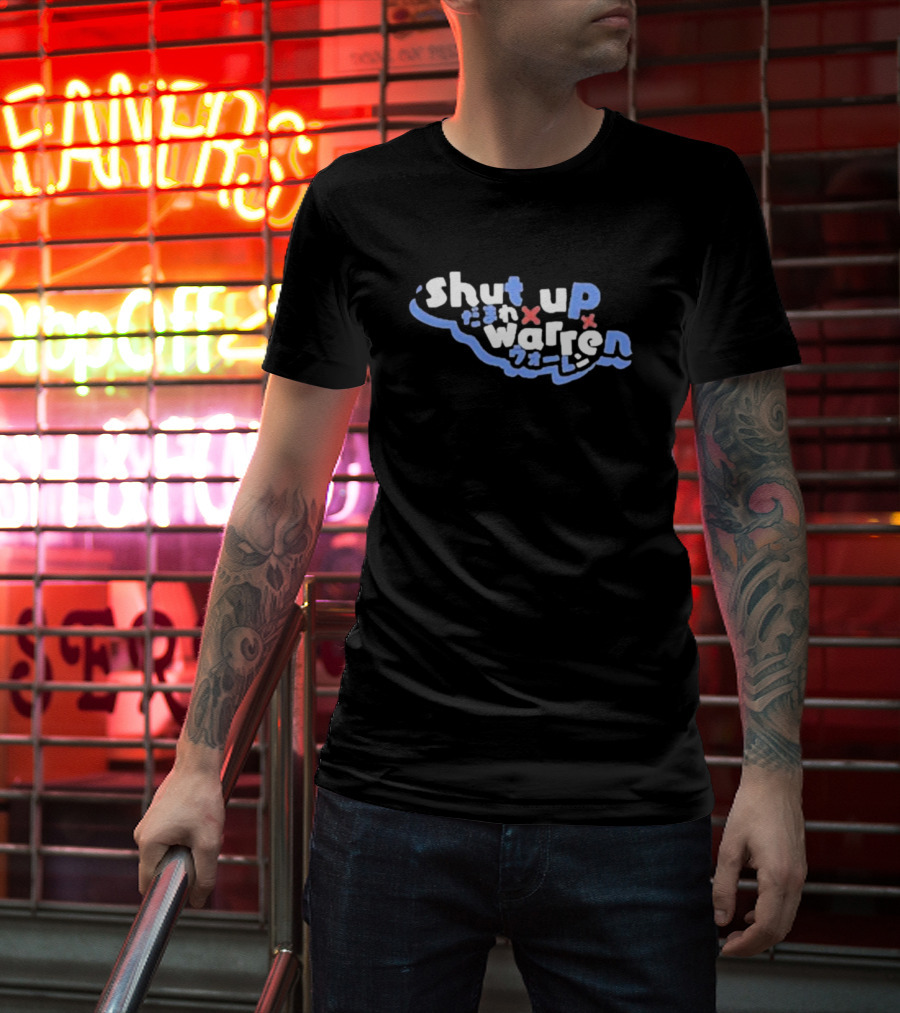 Shut Up Warren Japanese Text T-Shirt
