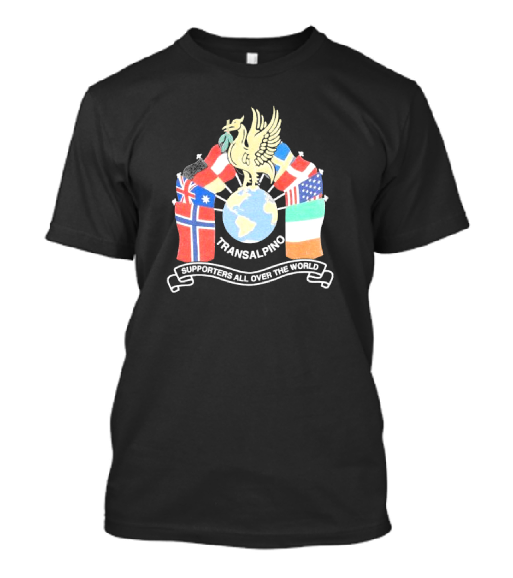 Transalpino Global Supporters With Flags And Globe Emblem T-Shirt