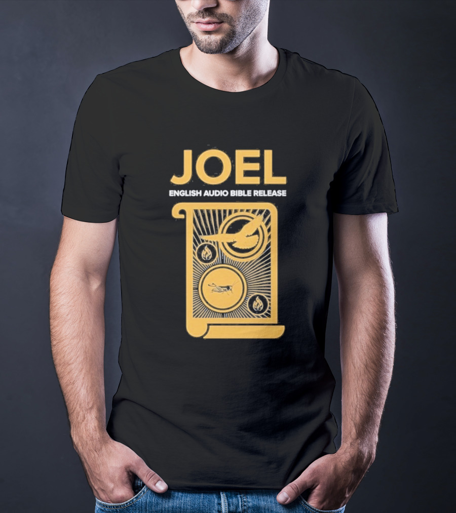 JOEL English Audio Bible Release Scroll Locust Bird Flame Icons T-Shirt