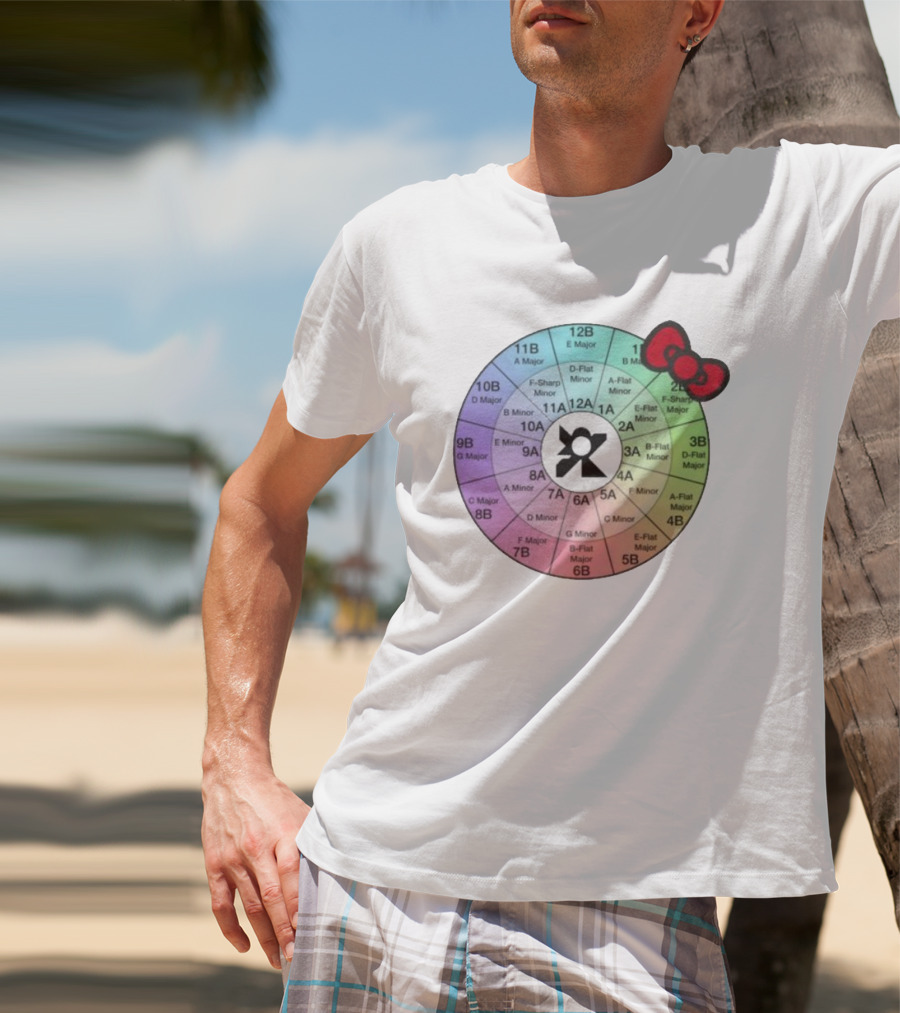 Ramonpang Djs Only Color Wheel Music Key Chart With Hello Kitty Bow T-Shirt