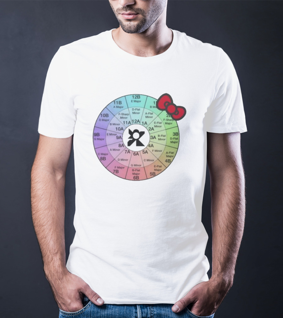Ramonpang Djs Only Color Wheel Music Key Chart With Hello Kitty Bow T-Shirt