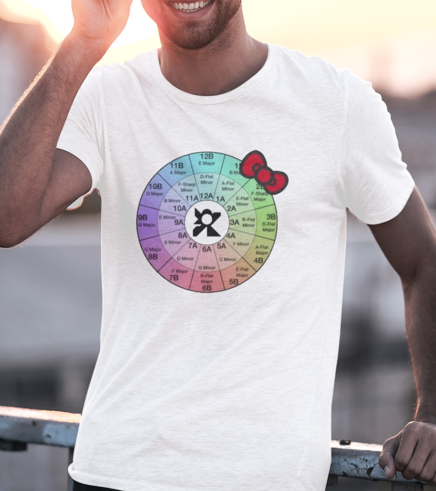 Ramonpang Djs Only Color Wheel Music Key Chart With Hello Kitty Bow T-Shirt
