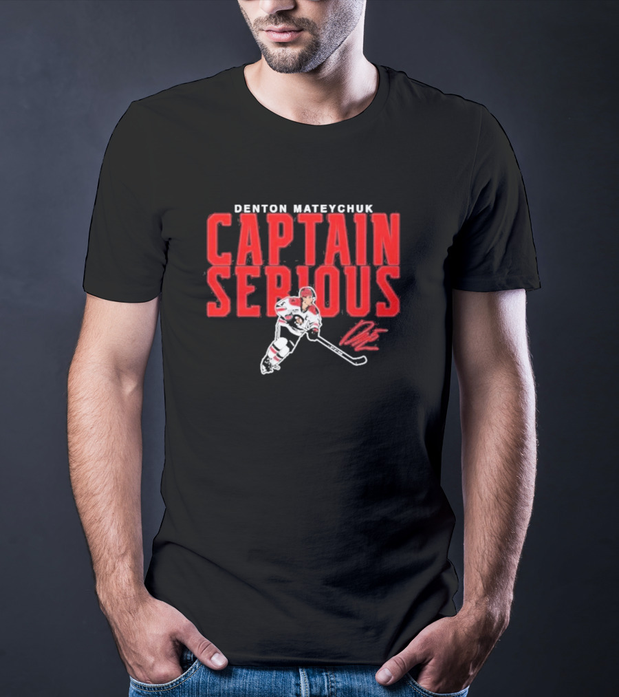 Denton Mateychuk Captain Serious Signature Hockey Player T-Shirt