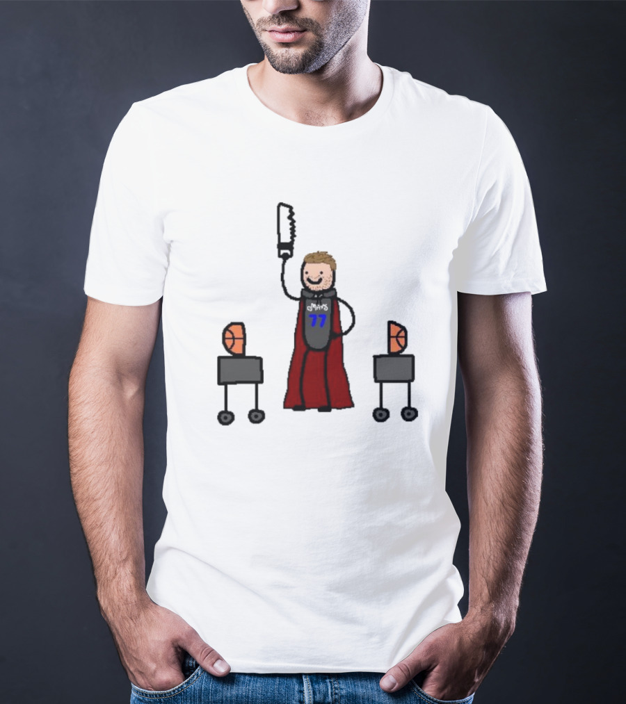 Luka Magic Cut The Basketball In Half NBA Paint Art Style 77 T-Shirt