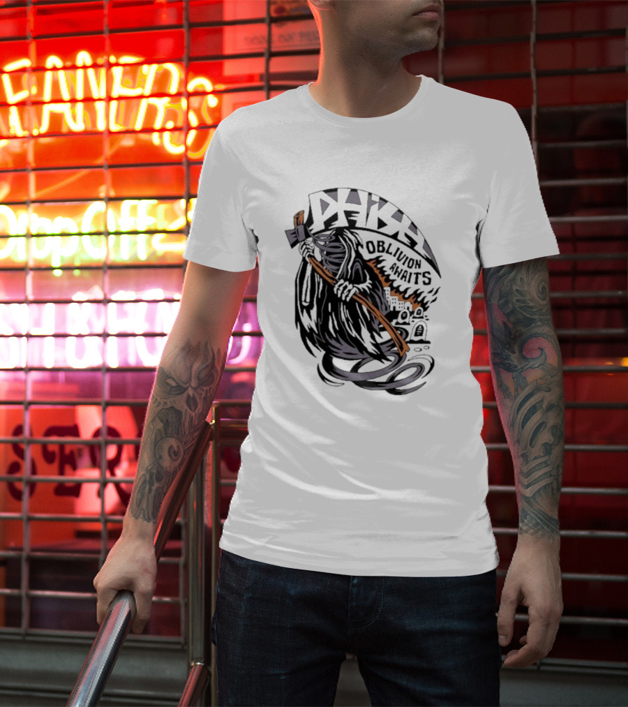 Dark Reaper With Scythe Oblivion Awaits Graves T-Shirt