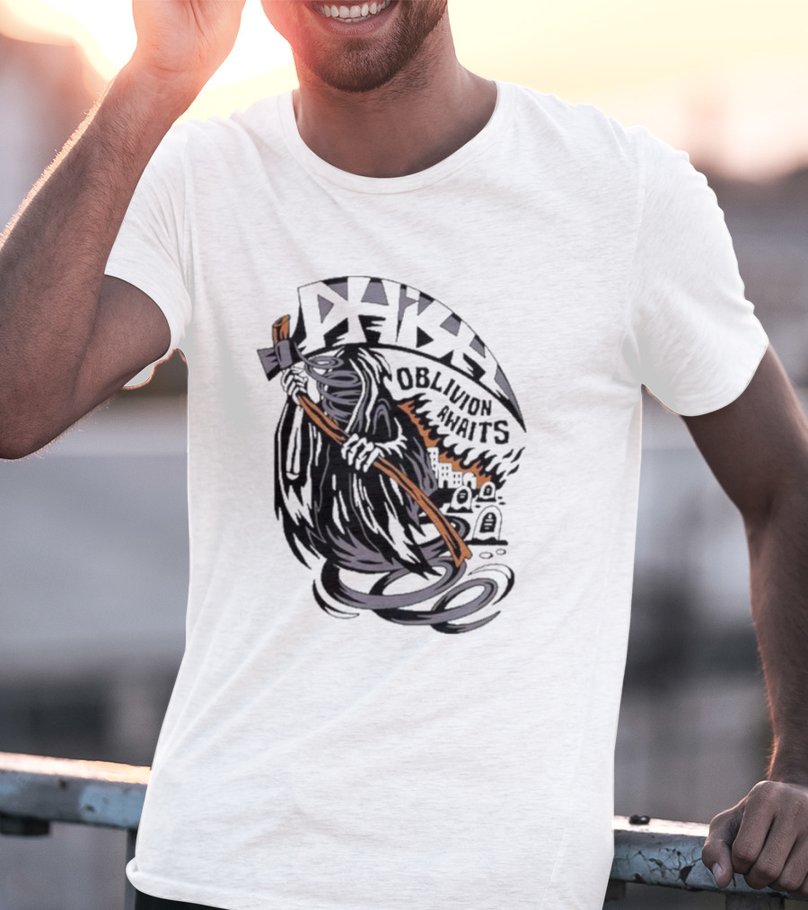 Dark Reaper With Scythe Oblivion Awaits Graves T-Shirt