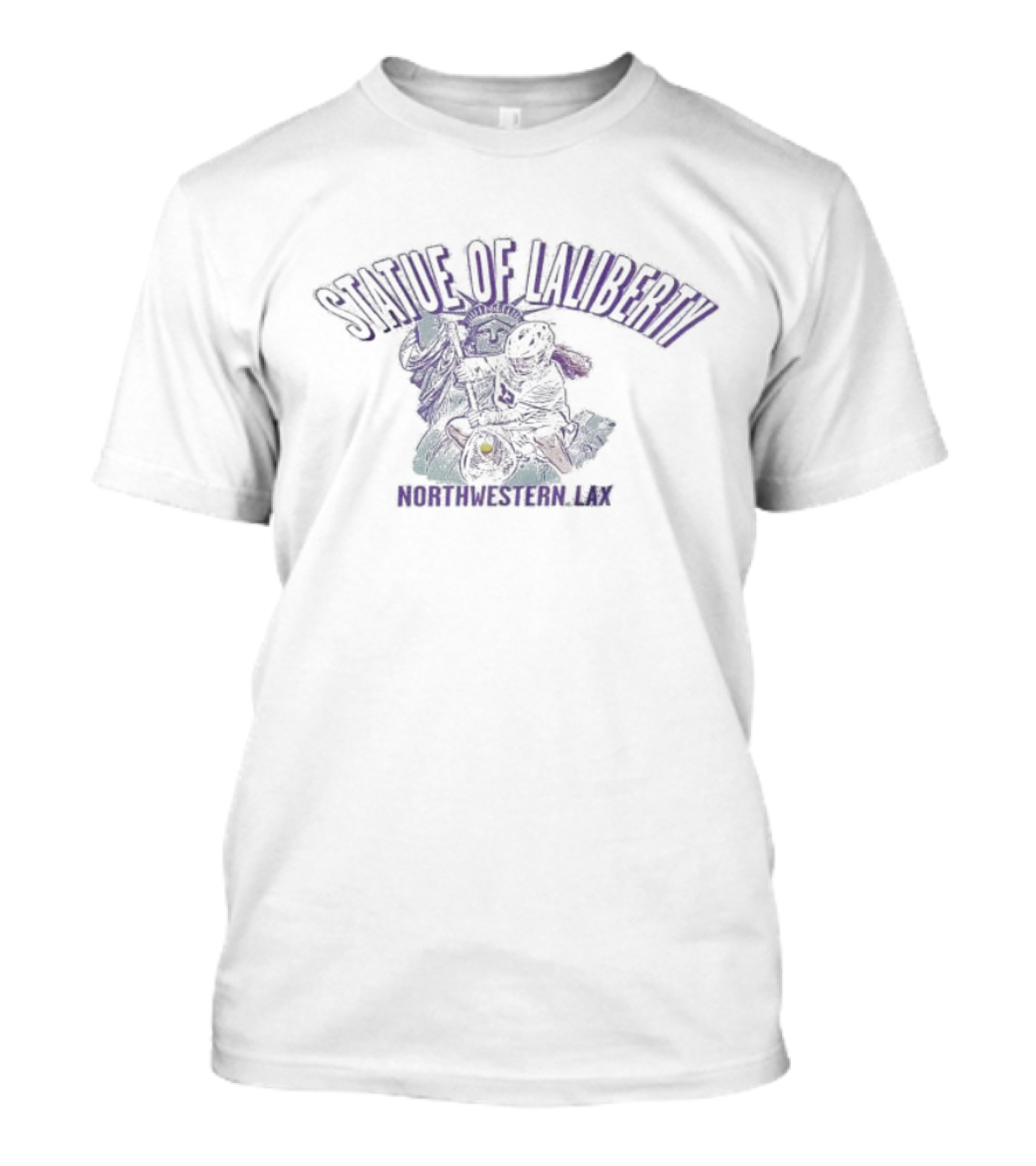 Statue Of Laliberty Northwestern Lax Lacrosse T-Shirt