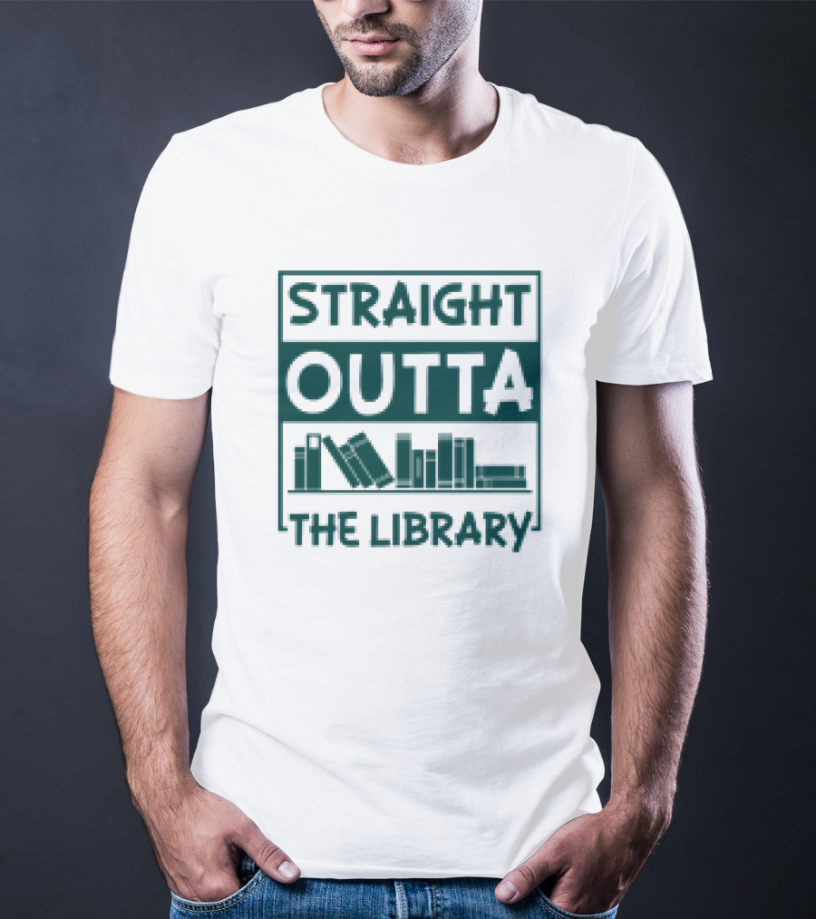 Straight Outta The Library Bookshelves Concept T-Shirt