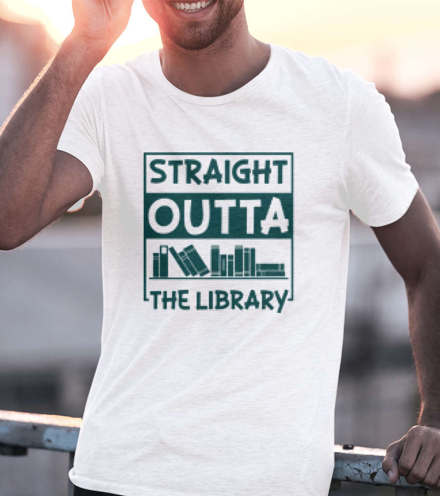 Straight Outta The Library Bookshelves Concept T-Shirt
