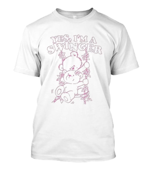 YES I'M A SWINGER BEAR ON SWING WITH FLOWERS T-Shirt