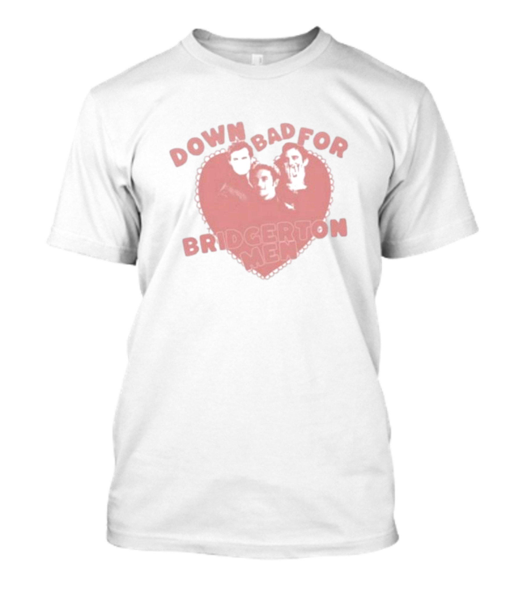 Down Bad For Bridgerton Men Heart Trio T-Shirt