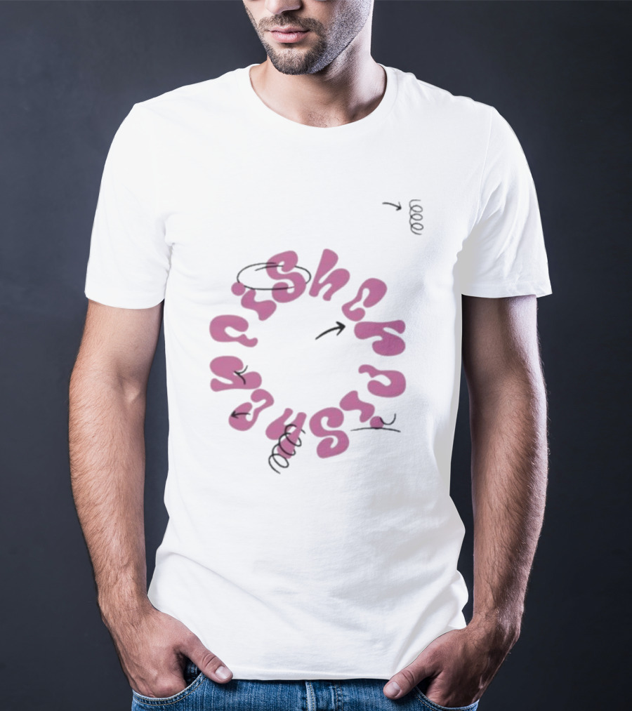 Fisher White Loop Essentials Circular Text T-Shirt