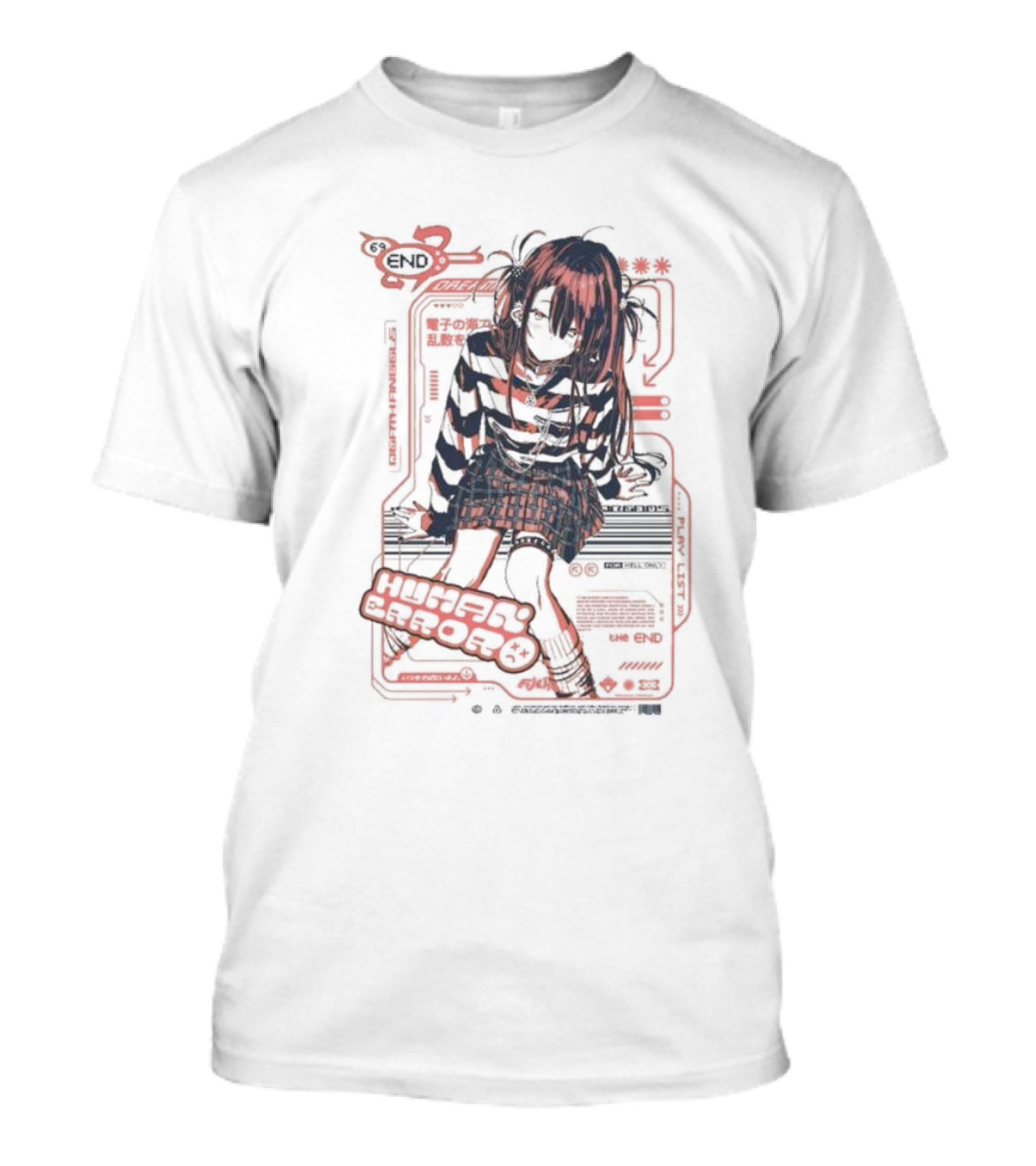 Human Error The End For Hell Only Japanese Girl Cyberpunk Anime Aesthetic T-Shirt