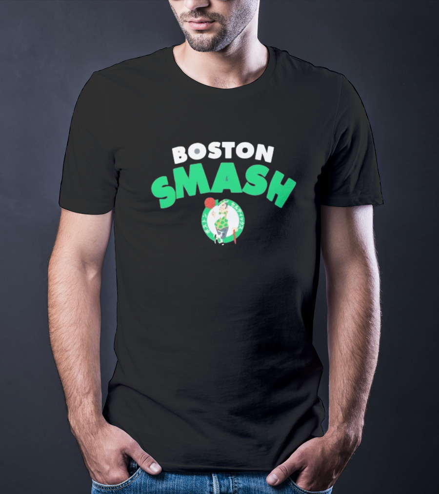 Boston Celtics Smash Basketball Emblem T-Shirt