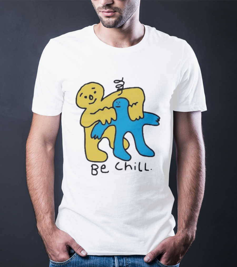 Iwantmyhoney Be Chill Yellow And Blue Figure Hugging T-Shirt