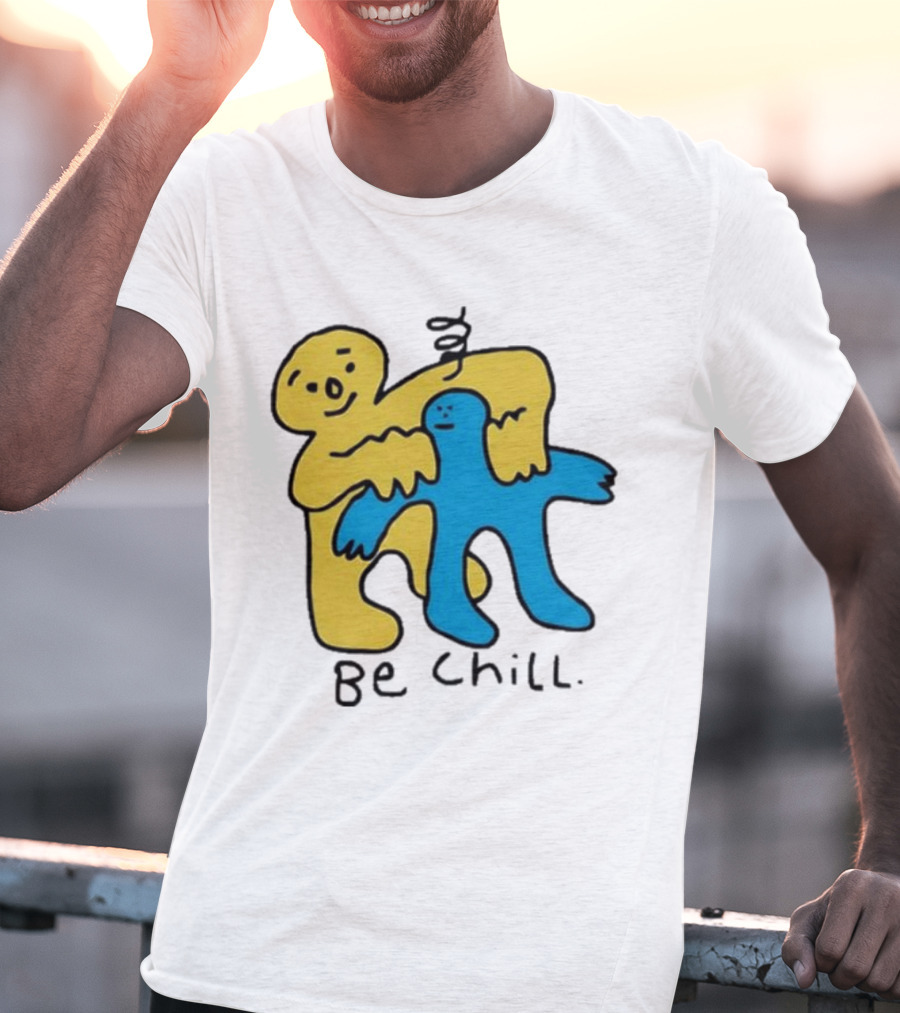 Iwantmyhoney Be Chill Yellow And Blue Figure Hugging T-Shirt