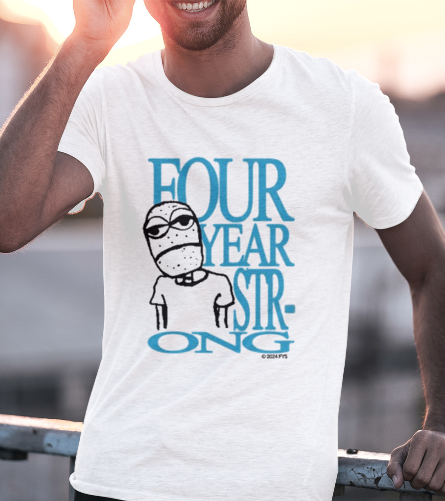 FOUR YEAR STRONG Band Logo With Masked Character T-Shirt