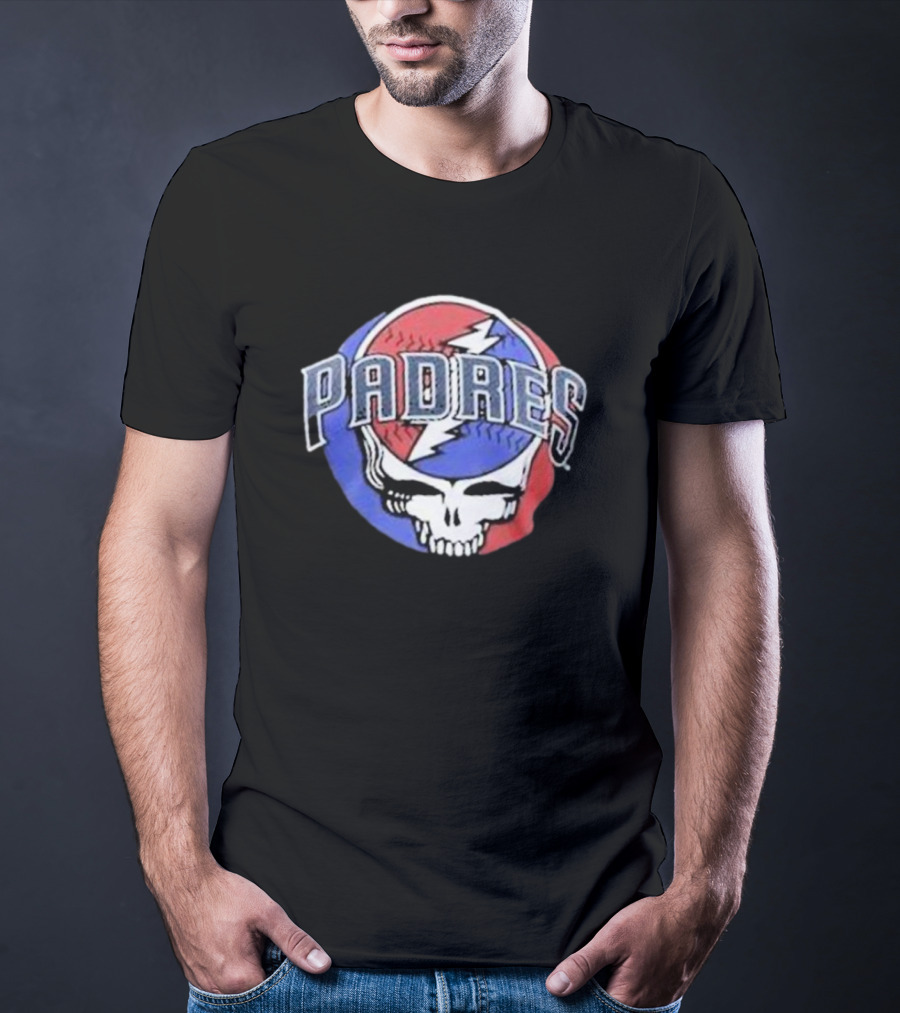 Padres Grateful Dead Style Logo Skully T-Shirt