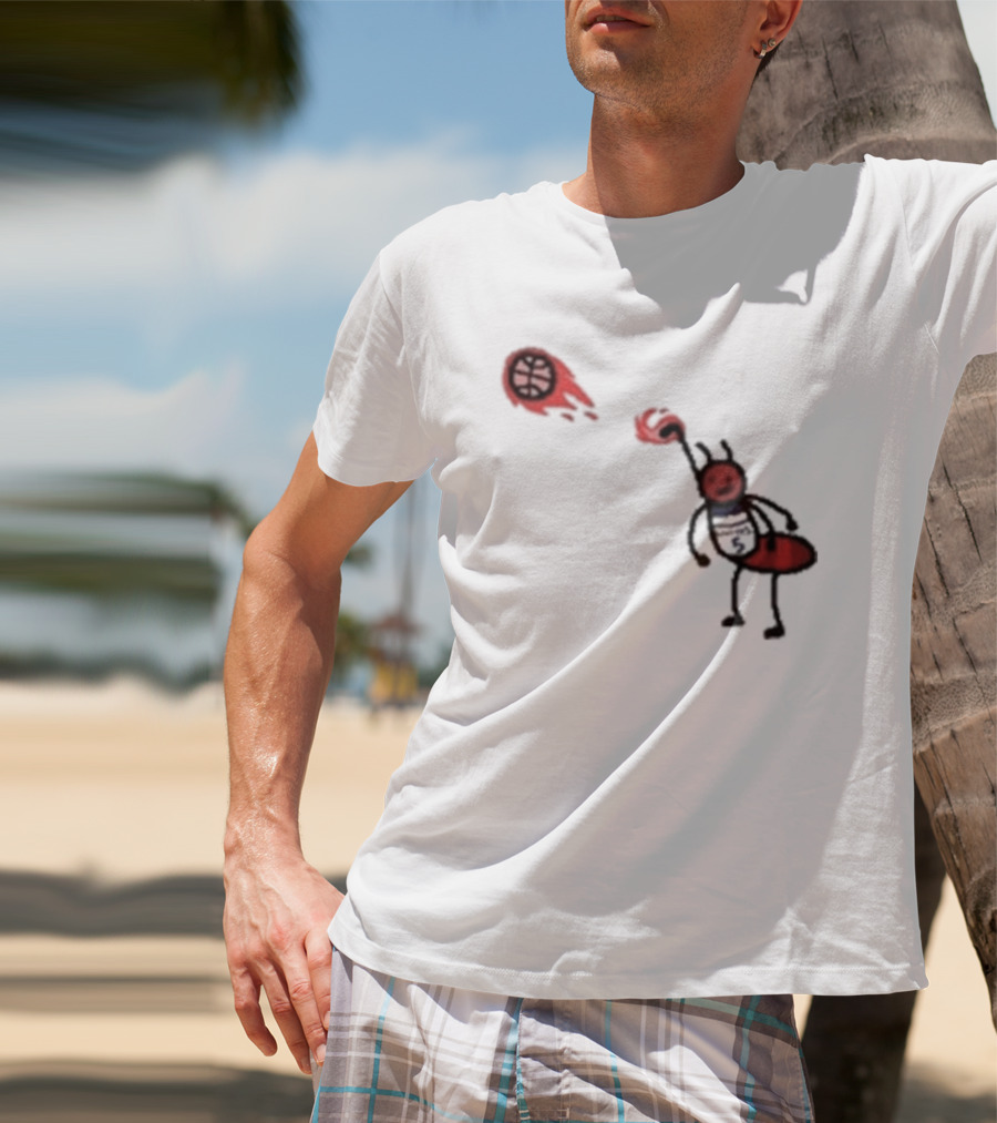 Paint Fire Ant Playing Basketball T-Shirt