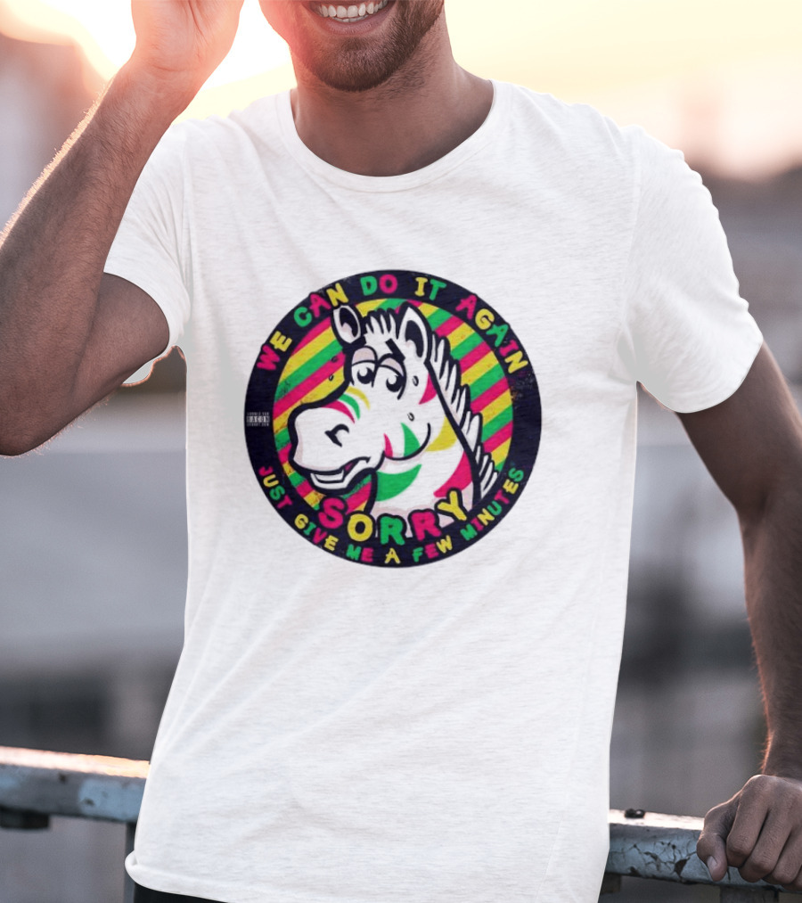 We Can Do It Again Sorry Just Give Me A Few Minutes Rainbow Zebra T-Shirt