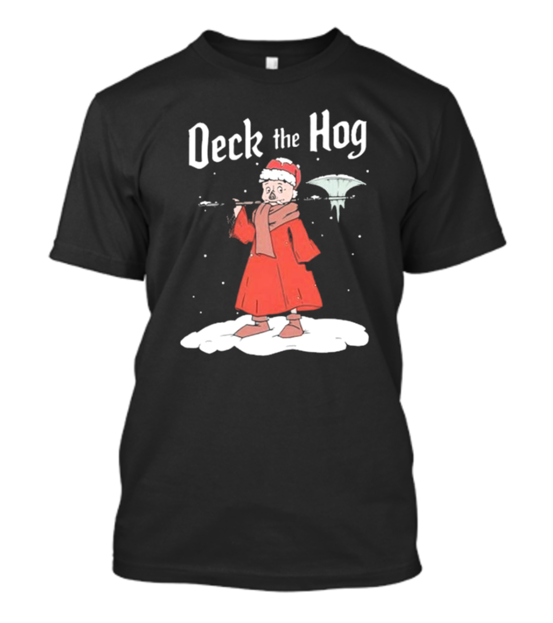 Bilmuri Deck The Hog Christmas Santa Ice Bonk Snow Fantasy T-Shirt