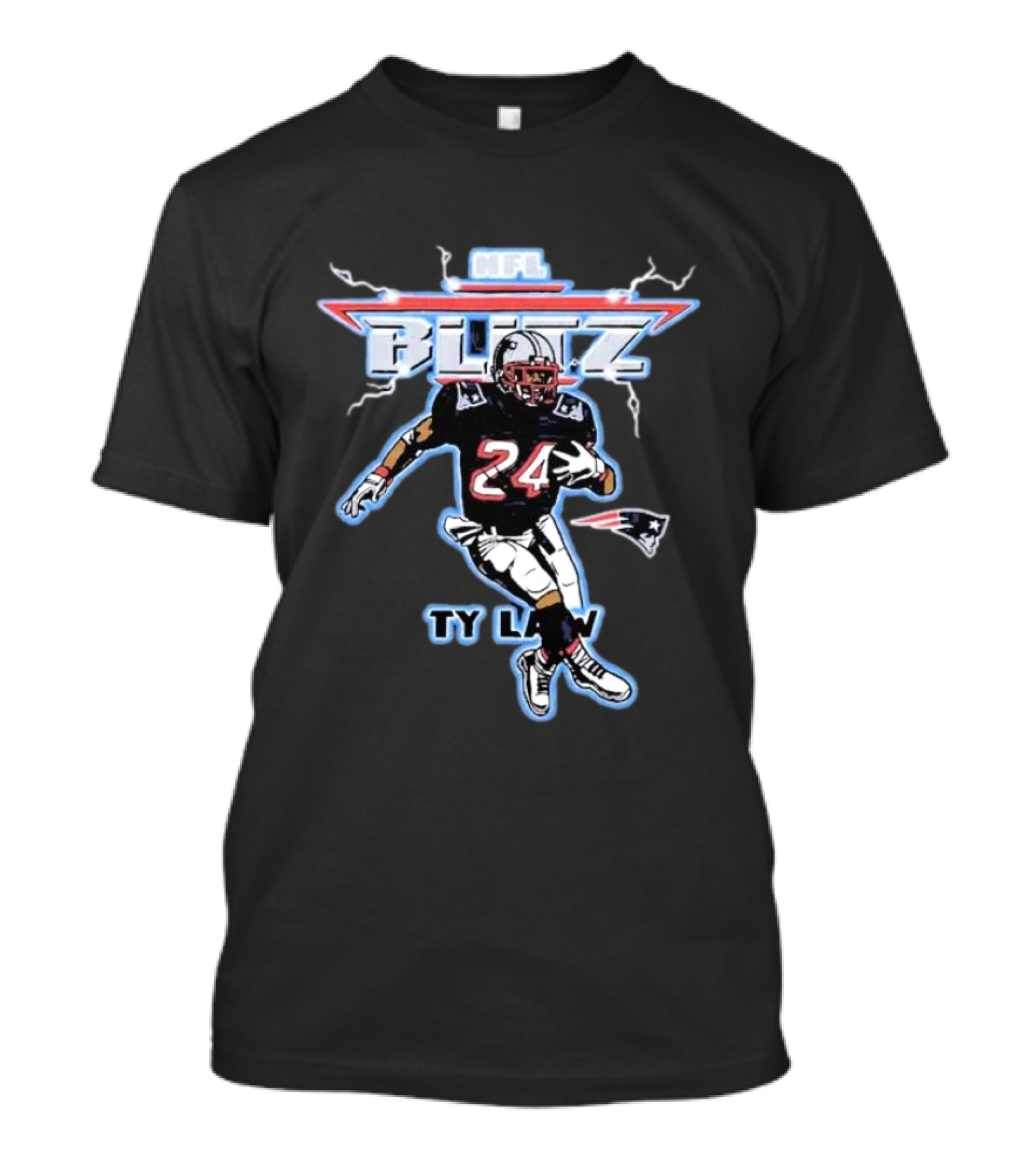 NFL Blitz Patriots Ty Law 24 Running Back T-Shirt