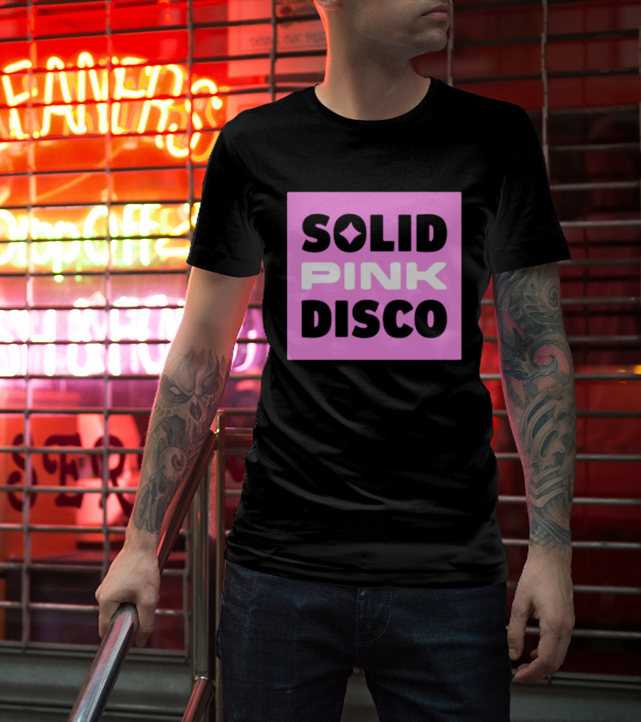 SOLID PINK DISCO Starburst Retro Block T-Shirt