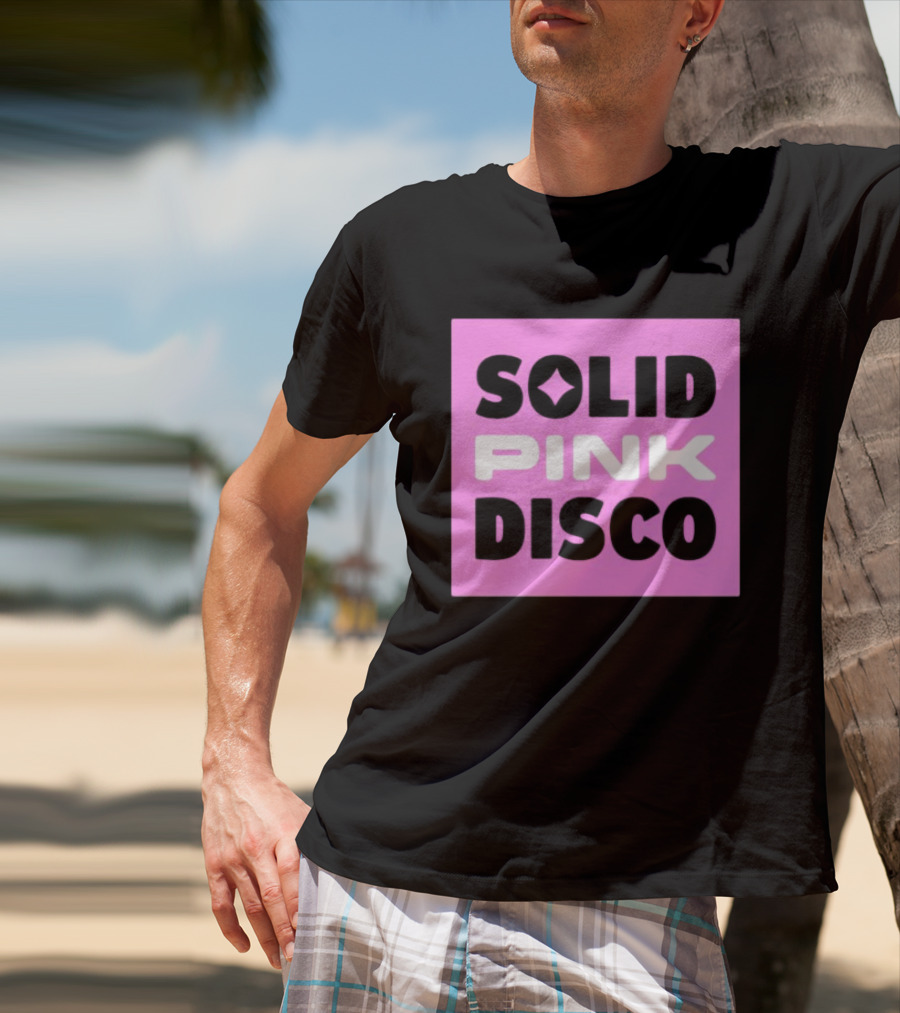 SOLID PINK DISCO Starburst Retro Block T-Shirt