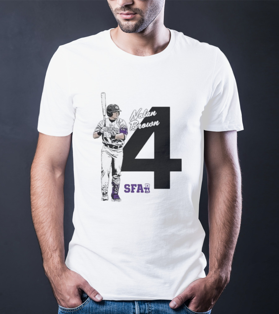 Nolan Brown 4 SFA Baseball Player T-Shirt