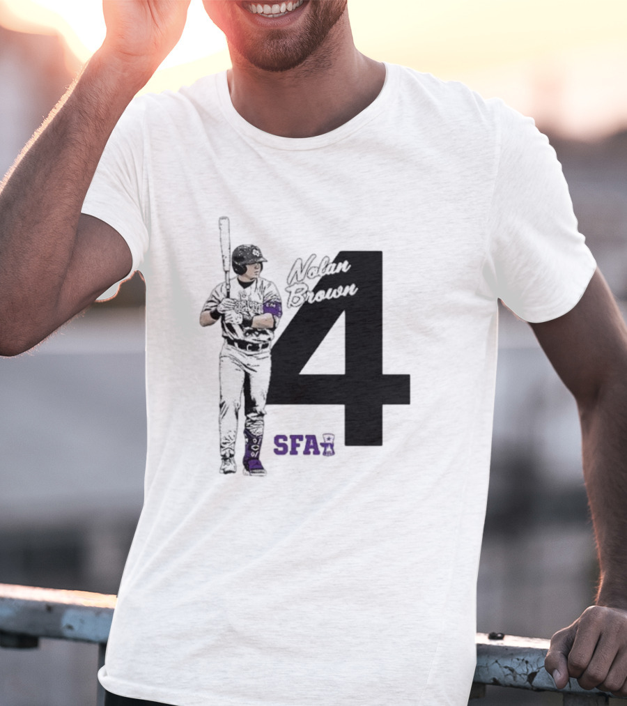 Nolan Brown 4 SFA Baseball Player T-Shirt