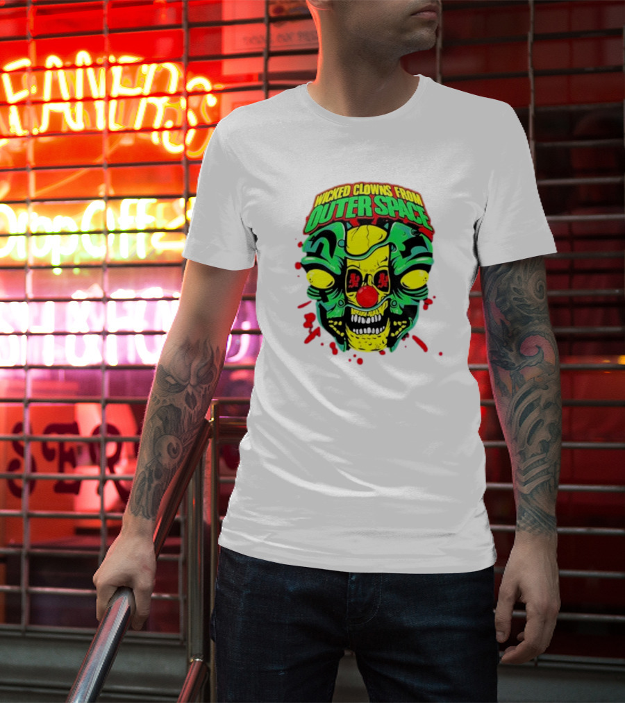 Wicked Clowns From Outer Space Psychopathic Vault ICP Split Face Alien T-Shirt