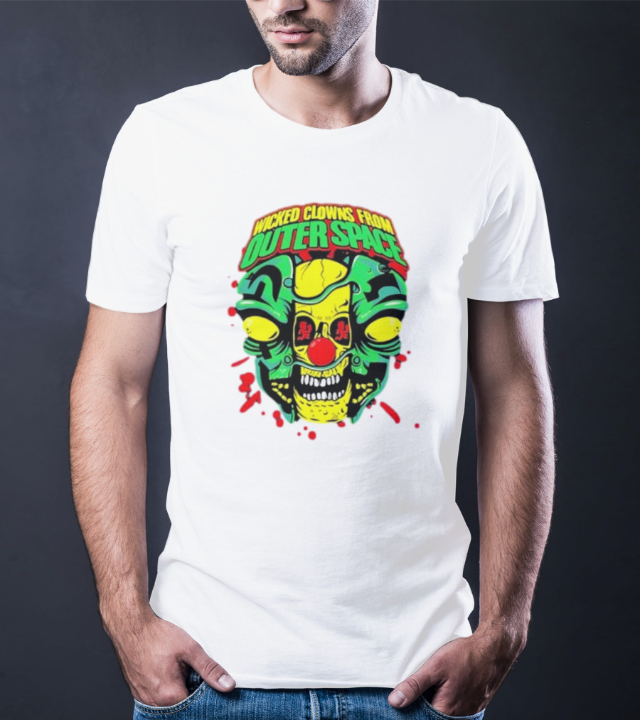Wicked Clowns From Outer Space Psychopathic Vault ICP Split Face Alien T-Shirt