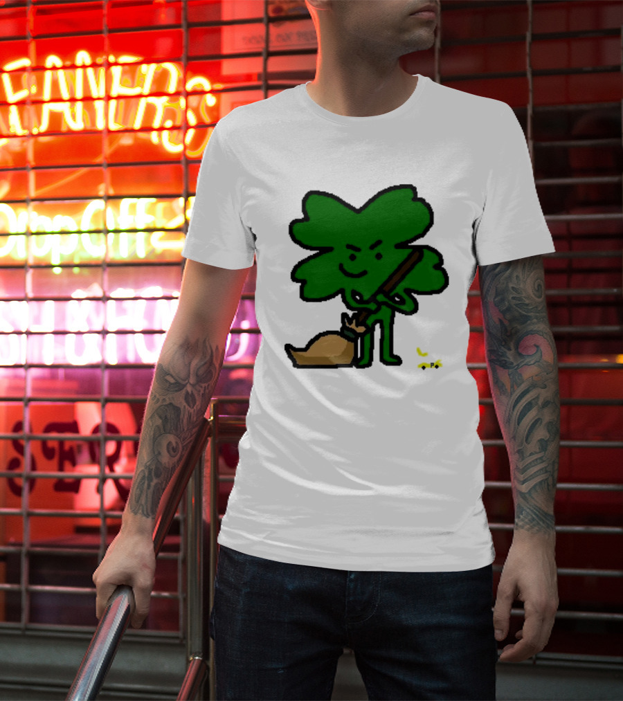 The Celtics Sweep The Pacers NBA Paint Shamrock Holding Broom T-Shirt