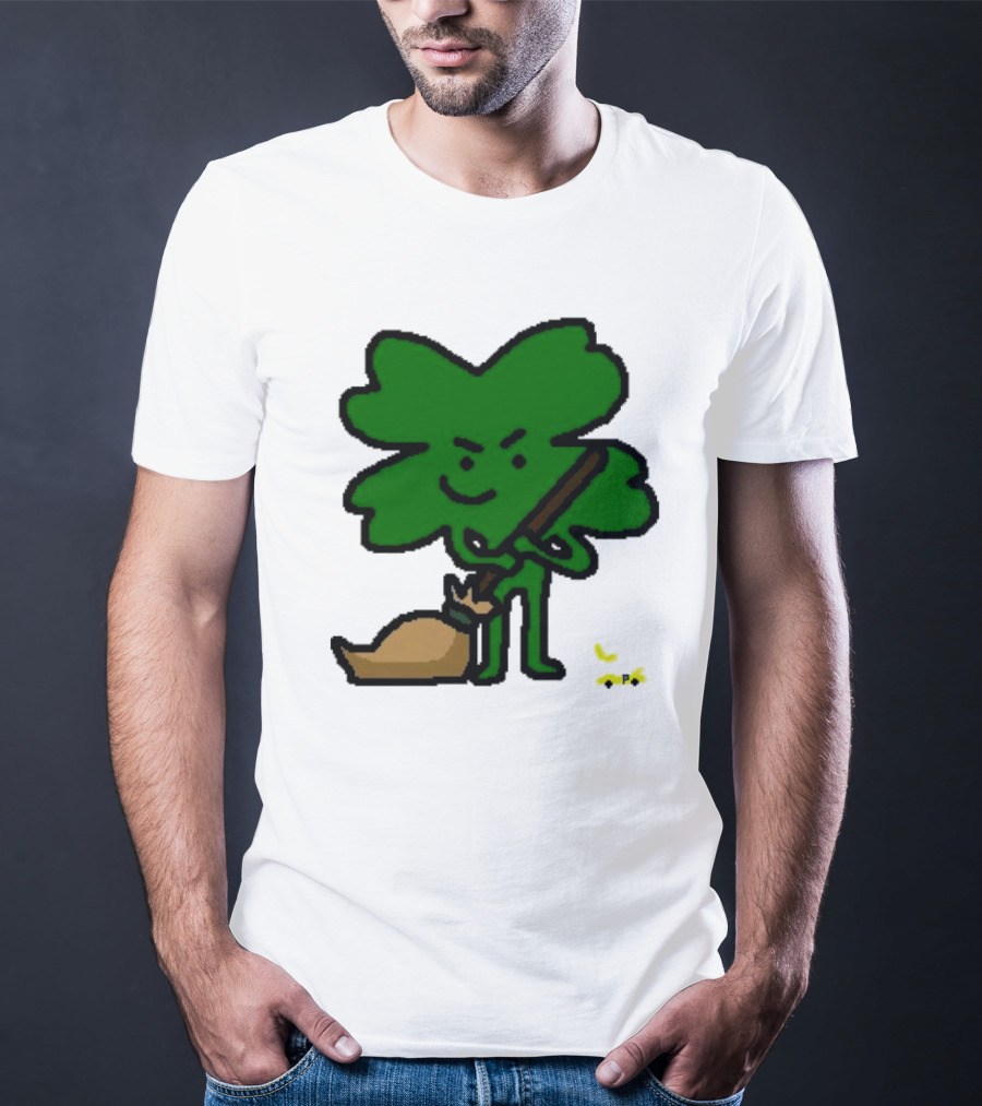 The Celtics Sweep The Pacers NBA Paint Shamrock Holding Broom T-Shirt