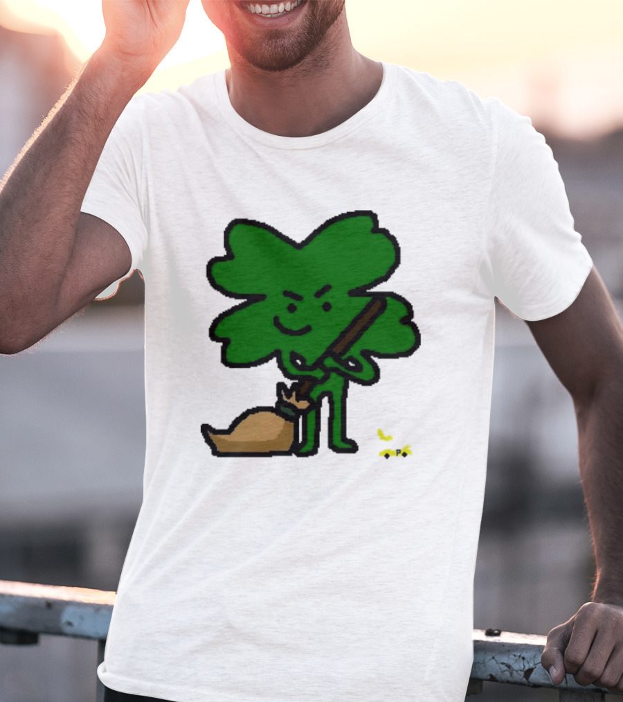 The Celtics Sweep The Pacers NBA Paint Shamrock Holding Broom T-Shirt