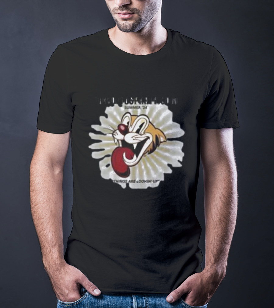 THELOFTUSPARTY.COM Summer ’24 Things Are Lookin Up Playful Cartoon Face T-Shirt