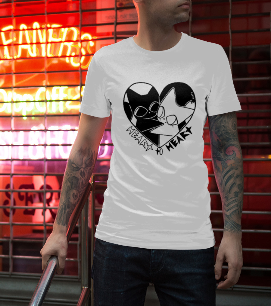 Heart To Heart Everpress Black And White Cat T-Shirt