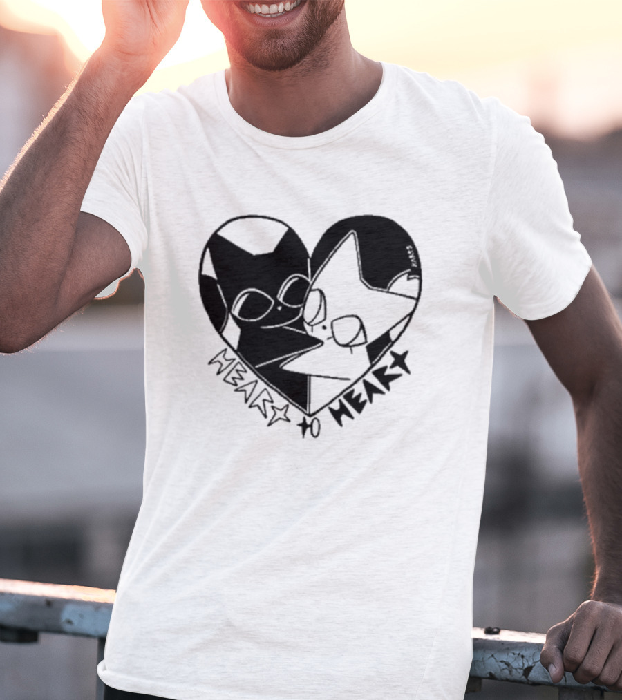 Heart To Heart Everpress Black And White Cat T-Shirt
