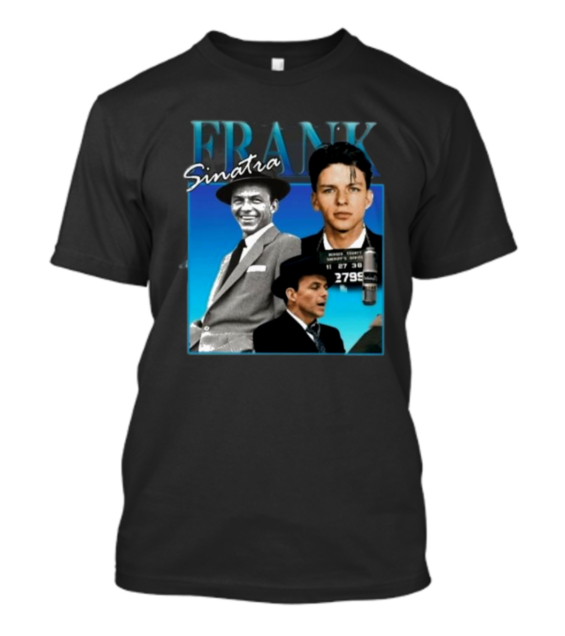 Frank Sinatra Classic Blue Portrait Montage T-Shirt