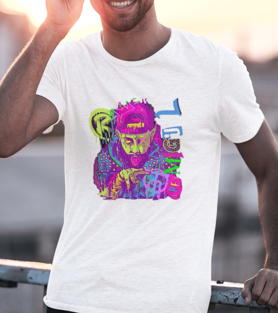 Trey Miguel Neon Drip Purple Paint T-Shirt