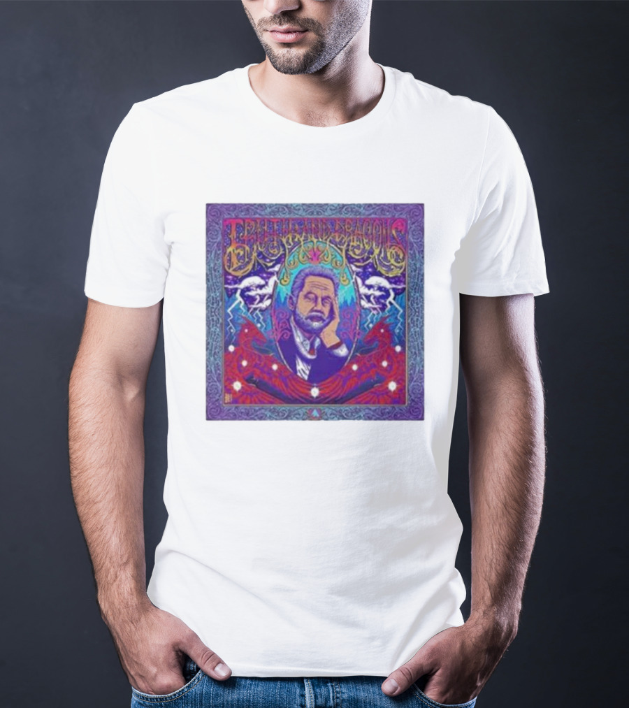 Truth And Dragons Psychedelic Portrait Neon T-Shirt