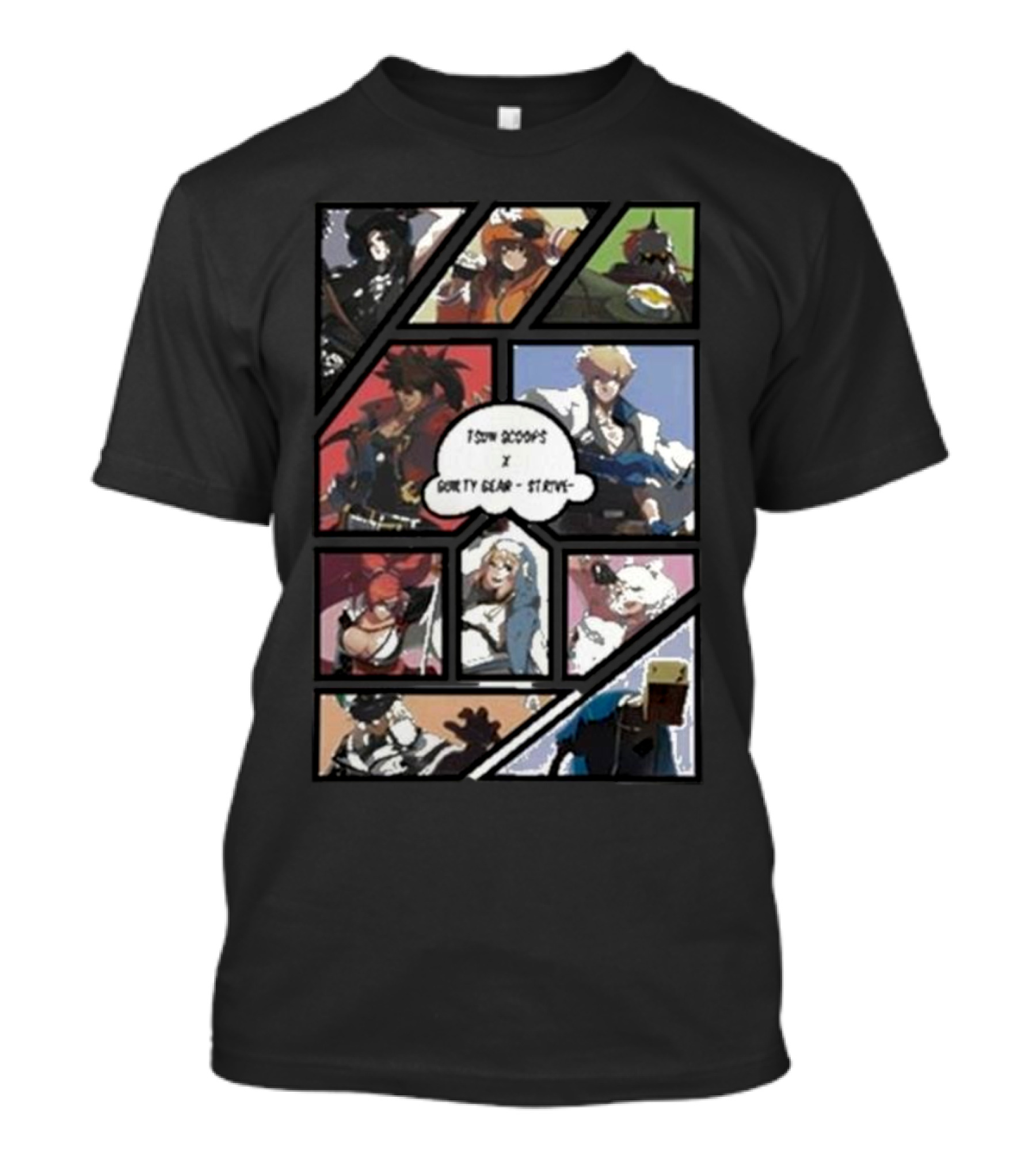 Tsun Scoops Collaboration With Guilty Gear Strive Iconic Characters Panel T-Shirt