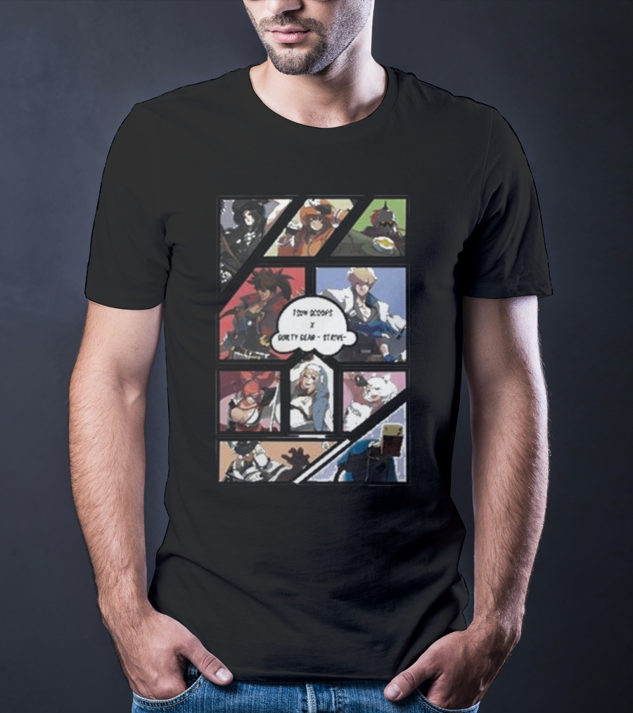 Tsun Scoops Collaboration With Guilty Gear Strive Iconic Characters Panel T-Shirt