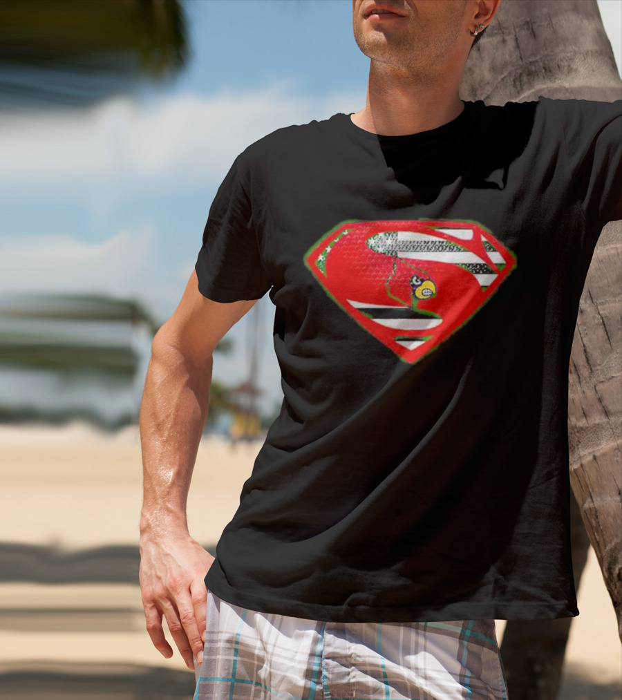 Superman Logo Louisville Cardinals USA Flag Fusion T-Shirt
