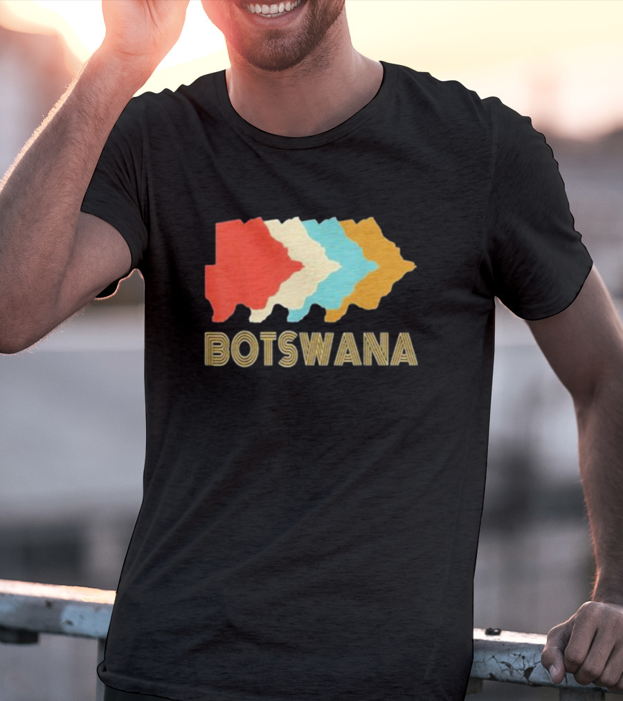 Botswana Vintage Multi-Color Map T-Shirt