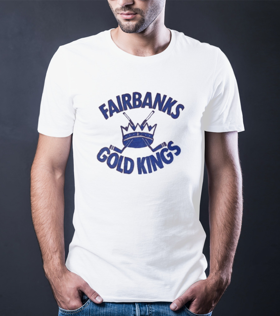 Fairbanks Gold Kings Hockey Vintage Crown Sticks T-Shirt