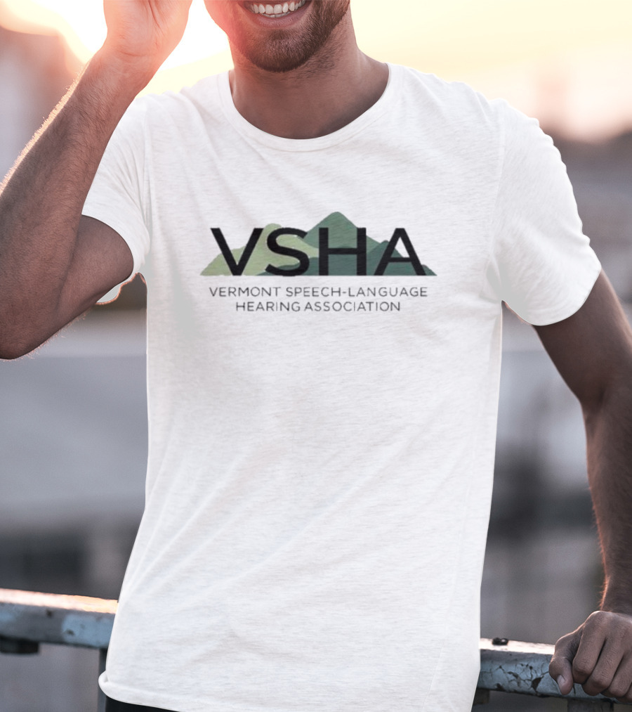 VSHA Vermont Speech-Language Hearing Association Mountain T-Shirt