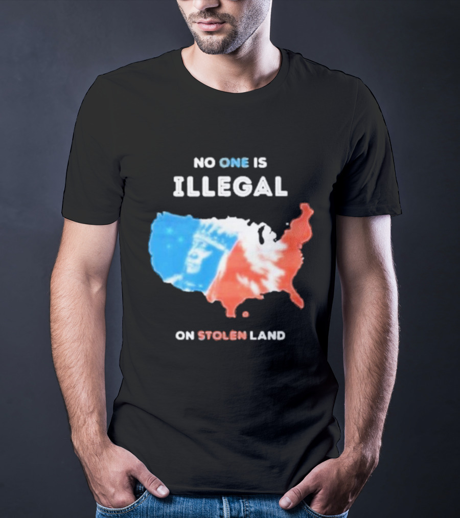 NO ONE IS ILLEGAL ON STOLEN LAND Indigenous Map T-Shirt