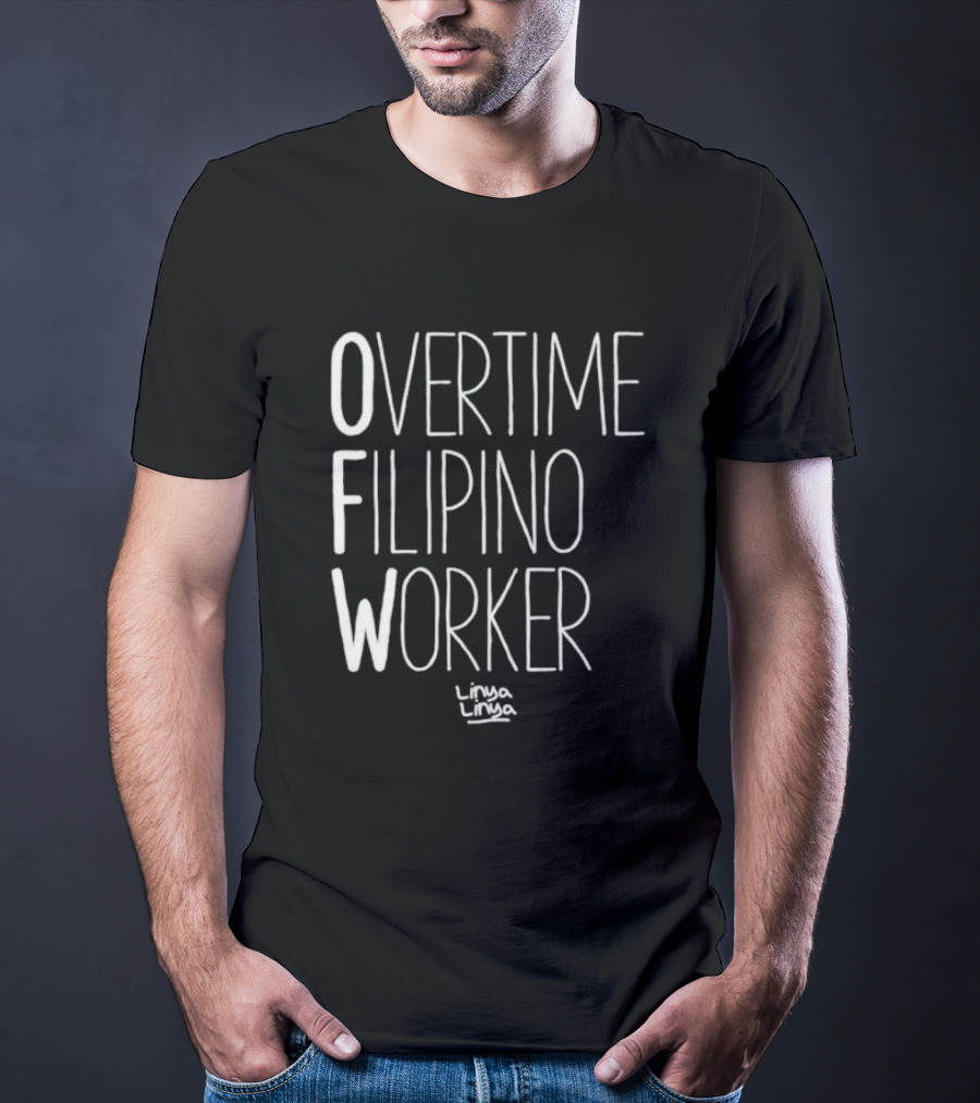 Overtime Filipino Worker Linya Linya T-Shirt