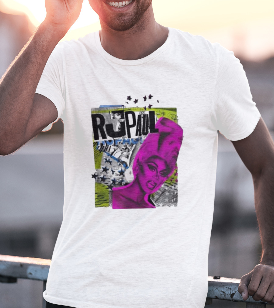 Rupaul Star Power Glam Pop Art Collage T-Shirt